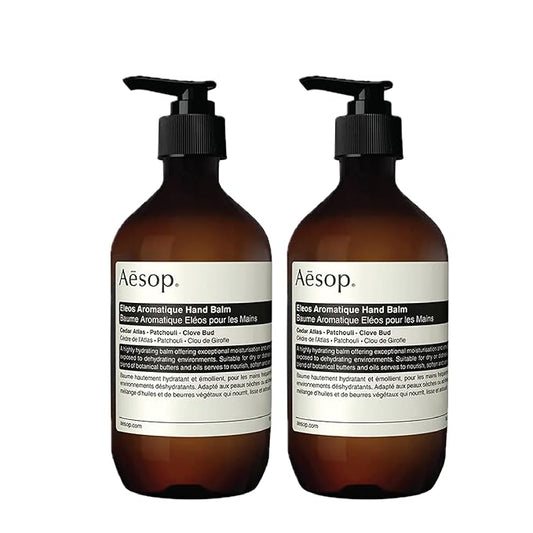 Aesop Eleos Aromatique Hand Balm | Intensely Hydrating and Enriched with Shea Butter, Coconut Oil, and Castor Oil | Vegan and Cruelty-Free | 16.9 oz (Pack of 2)