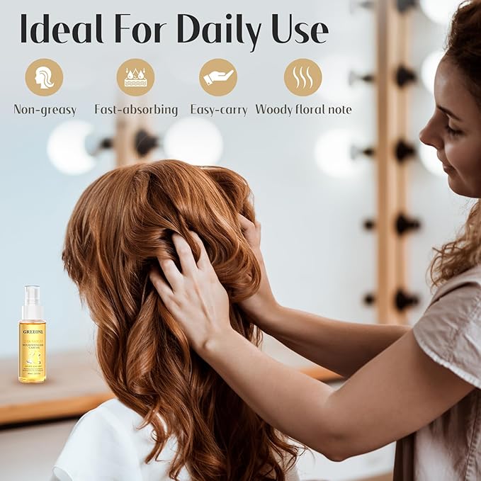 Argan, Coconut, and Olive Oil Nourishing Hair Treatment with Vitamin E for Frizz Control, Add Shine,Nourishing Hair Oil for Split Ends Hair Treatment, 4 Pack