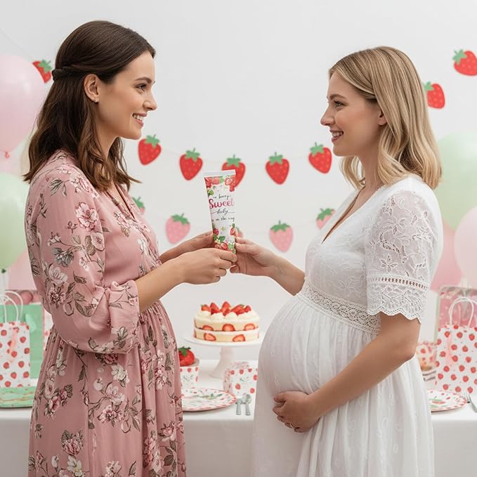 48 Sets a Sweet Strawberry Is on The Way Hand Cream Gifts Bulk Baby Shower Hand Cream Travel Size Lotion Bulk Fall Thanksgiving Party Supplies Favors Birthday Wedding for Guest