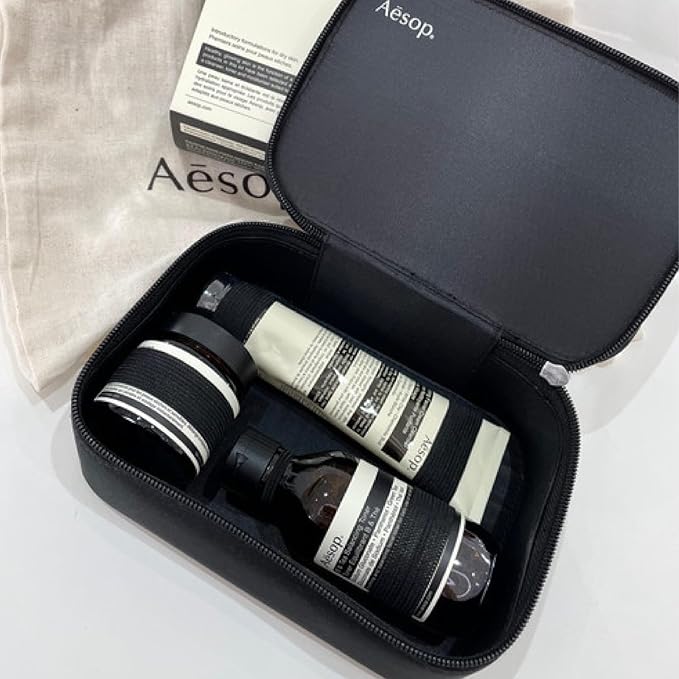 Aesop Quench Classic Skin Care Kit | 3 Step Routine formulated for Dry Skin | Travel Size Facial Cleanser 3.6 oz + Balancing Toner 3.4 oz + Hydrating Cream 2.1 oz