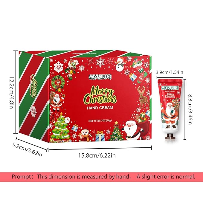 30 Pcs Christmas Hand Lotion Gift Set，Moisturizing Hand Cream for Women, Moms & Coworkers，Mini Travel Size Holiday Gifts, Stocking Stuffers & Bulk Gifts for Christmas Appreciation 20ml