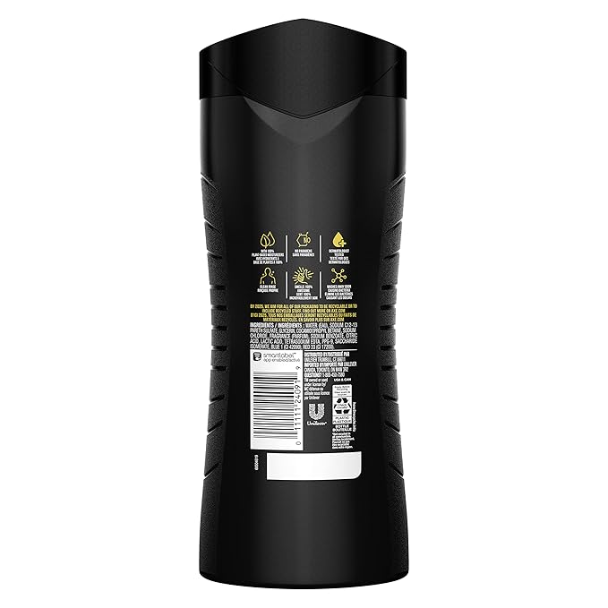 AXE Body Wash 4 Count 12h Refreshing Scent Excite Crisp Coconut & Black Pepper Men's Body Wash with 100% Plant-Based Moisturizers 16 oz