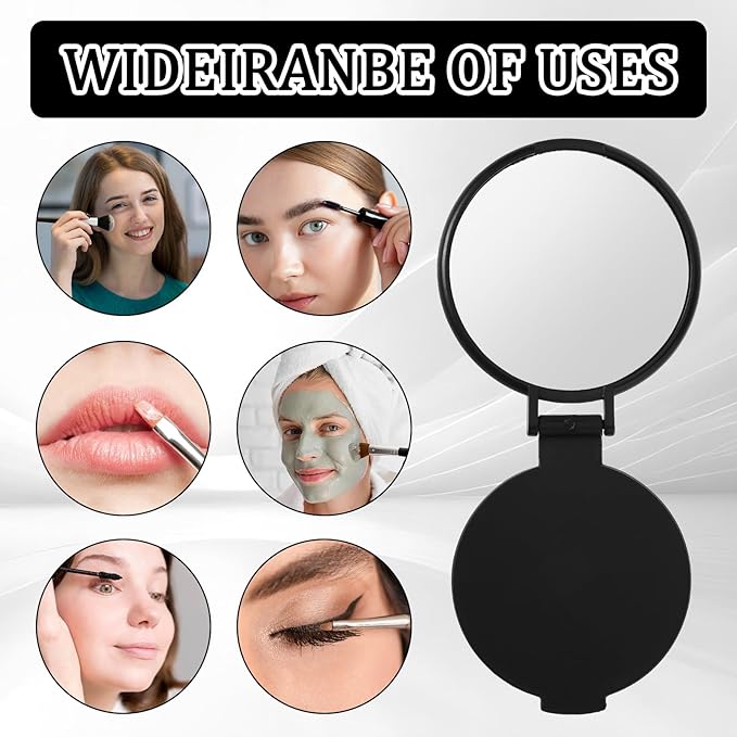 50 Pcs Round Compact Mirror for Purse Mini Folding Mirror Portable Pocket Mirror Makeup Small Mirror Vintage Portable Travel Makeup Mirror for Women Daily Use