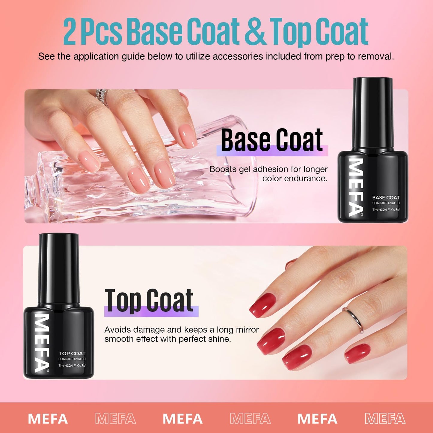 MEFA 19 Pcs Gel Nail Polish Kit with U V Light, 12 Colors All Seasons Soak Off Gel Polish Nail Set with Base Top Coat Essential Manicure Tools Beginners Salon Nails Art