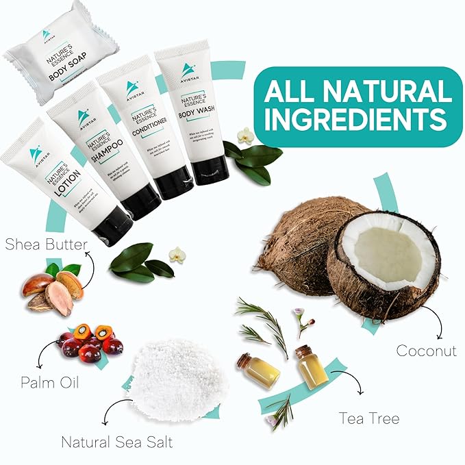 180 Piece Hotel Soap & Bulk Toiletries - Airbnb Essentials for Hosts & Guests - Hotel Shampoo & Conditioner Supplies for Guests, Hotel Toiletries Bulk Set, Mini Bulk Travel Size Toiletries, Air BnB