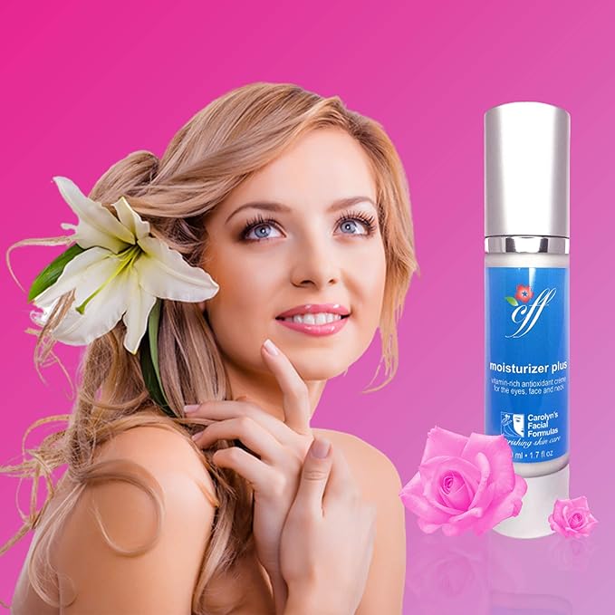 Carolyn's Facial Formulas Moisturizer Plus | Eye Cream | Cruelty-Free, Vegan Face Cream | Made in USA | Vitamin C Moisturizer for Face and Neck (50 ml – 1.7 fl oz)