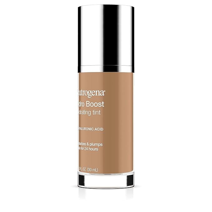 Neutrogena Hydro Boost Hydrating Tint with Hyaluronic Acid, Lightweight Water Gel Formula, Moisturizing, Oil-Free & Non-Comedogenic Liquid Foundation Makeup, 105 Caramel Color 1.0 fl. oz (Pack of 2)