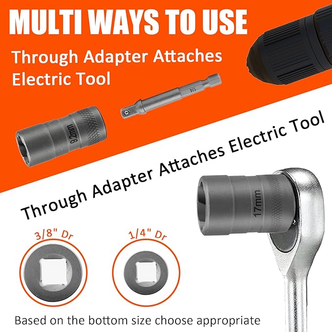 Bolt Extractor Kit, 32Pcs Impact Bolt & Nut Remover Set, Stripped Bolt Extractor Socket Set for Damaged, Frozen, Rusted, Rounded, Broken Bolts Nuts Screws Remove