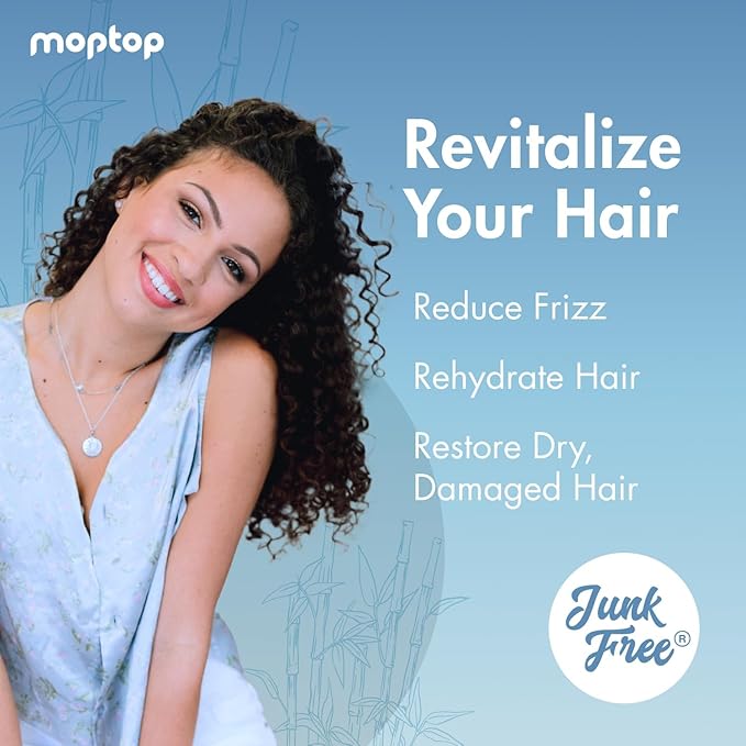 MopTop Daily Curly Hair Conditioner – Hair Moisturizer to Restore Dry, Damaged Hair & Reduce Frizz, Sulfate & Paraben Free Hair Care for All Hair Types – Wavy, Curly, Coily (Bamboo, 2pk)