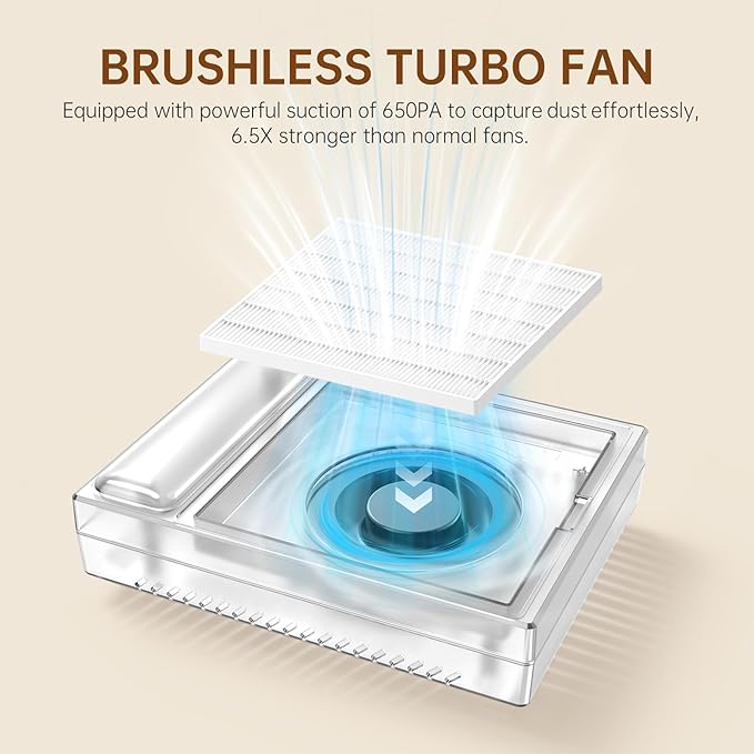 Cordless Nail Dust Collector, Brushless Turbo Fan Dust Collector Nail Tech with 30pcs Cotton Filter,Rechargeable Dust Suction Machine for Acrylic Gel Polish Manicure at Salon&Home
