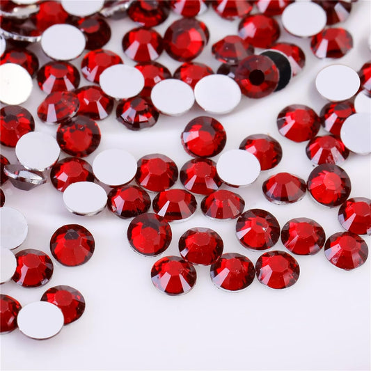 3000 Pieces SS12 3mm Flatback Rhinestones Clear Glass Round Gems Crystals for Nail Art DIY Crafts Clothes Shoes Bags （Dark Red）