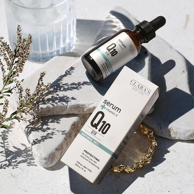 CLARA'S NEW YORK Glycolic Acid Facial Serum with Vitamin E for Exfoliating Smoothing Glowing Face Skin - Made in USA 30ml (1Fl/Oz) (Q10)