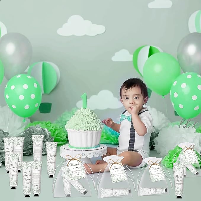 50 Sets Baby Shower Hand Cream Gift Set, Hand Cream Bulk and Lip Balm Bulk Bridal Shower Favors for Guests with Thank You Card and Organza Gift Bags, Thank You Gifts for Women