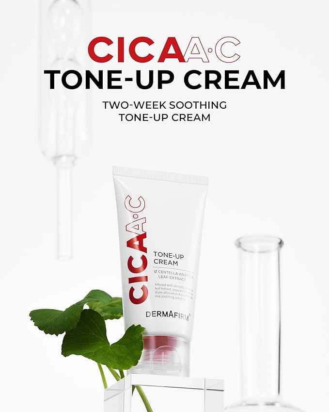 DERMAFIRM CICA AC Tone Up Cream 1.69 oz | Centella Asiatica Face Cream for Dry & Sensitive Skin | Korean Skincare Beauty Product Facial Moisturizer | K Beauty Skin Care Tone Up Cream for Women & Men