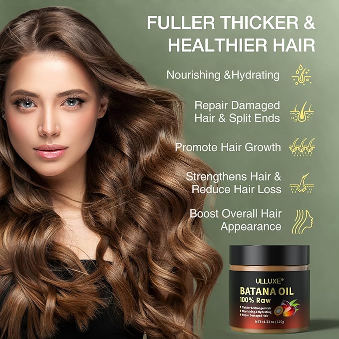 Batana Oil Products Bundle, Batana Oil Scalp Scrub and Raw Batana Oil, Strengthening, Hair Growth for Men Women with Thinning Hair or Hair Loss, Vegan, for All Hair Types