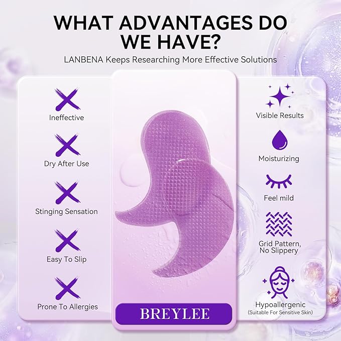 BREYLEE Retinol Eye Mask Under Eye Patches with Retinol, Collagen & Hyaluronic Acid, Reduce Puffy Eyes, Dark Circles, Wrinkles & Fine Lines, Anti-Aging Smoothing Skin Care for Women & Men - 60 Pcs