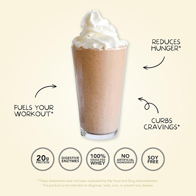 Clean Simple Eats Whey Protein Powder, Variety Pack, Naturally Sweetened Flavors, 100% Grass Fed Protein Powder with Digestive Enzymes & No Artificial Ingredients, Gluten Free, 10 Single Serve Packs