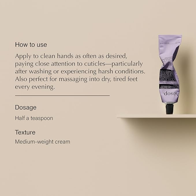 Aesop Eleos Aromatique Travel Size Hand Balm | Shea Butter and Coconut Oil to Nourish Dry, Cracked Hands | Lotion Made with Skin-Calming Essential Oils | 2.4 oz / 75 mL (Pack of 2)