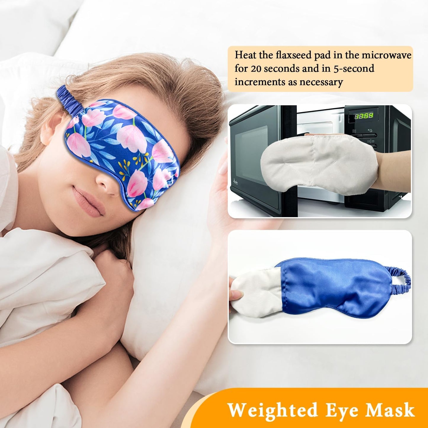Cooling Eye Mask, Gel Eye Mask for Dark Circles, Migraines, Eye Surgery, Warm Compress for Eyes, Eye Mask for Dry Eyes, Blepharitis & Stye Eye Treatment, 3 in 1 Weighted Eye Mask for Sleeping(Blue)