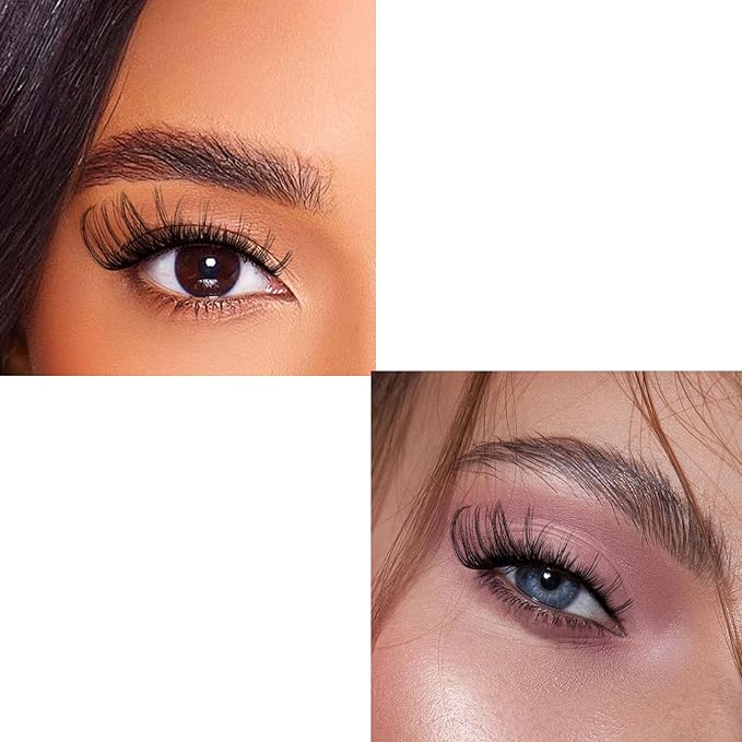 Cat Eye Lashes Wispy False Eyelashes Yasnai Volume Thick Lashes Strips Lashes Fake Lashes Natural Eyelashes 9 Pairs Pack