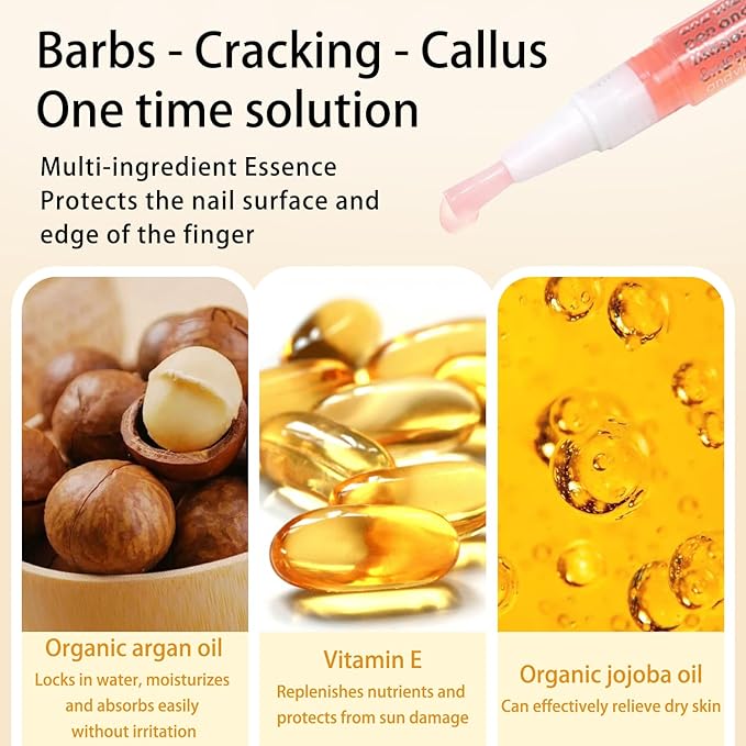 Cuticle Oil Pen for Nails Care,Nail Oil For Strength,Nourish Moisten Care Nail Cream To Reduce Nail Cracking and Dry for Weak Peeling Brittle and Thin Nails （Strawberries&peaches）