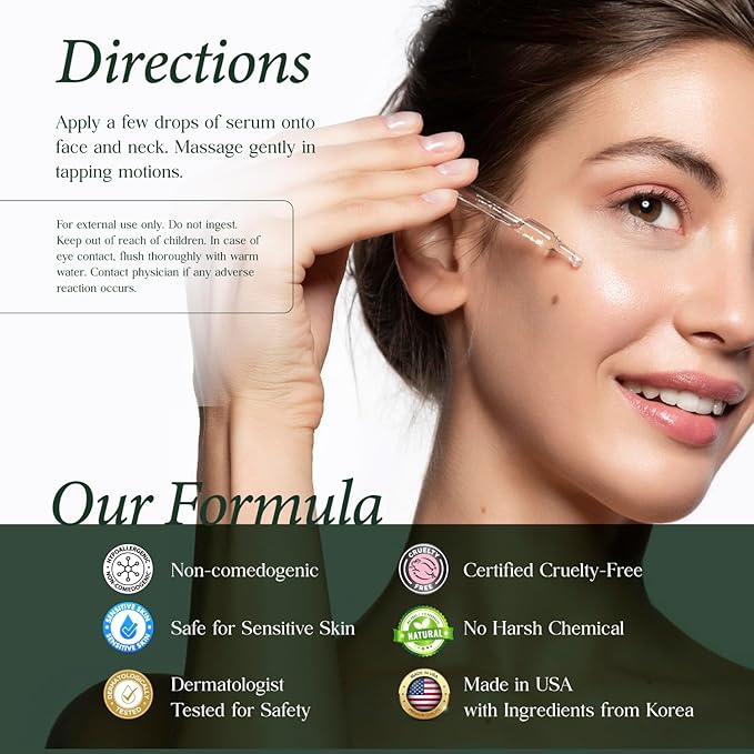 CLARA'S NEW YORK Glycolic Acid Facial Serum with Vitamin E for Exfoliating Smoothing Glowing Face Skin - Made in USA 30ml (1Fl/Oz) (Q10)