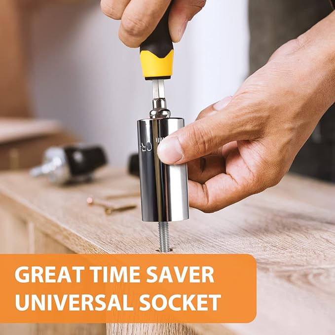 2-Pack Universal Socket Tool Set with Power Drill Adapter - Christmas Gift for Men