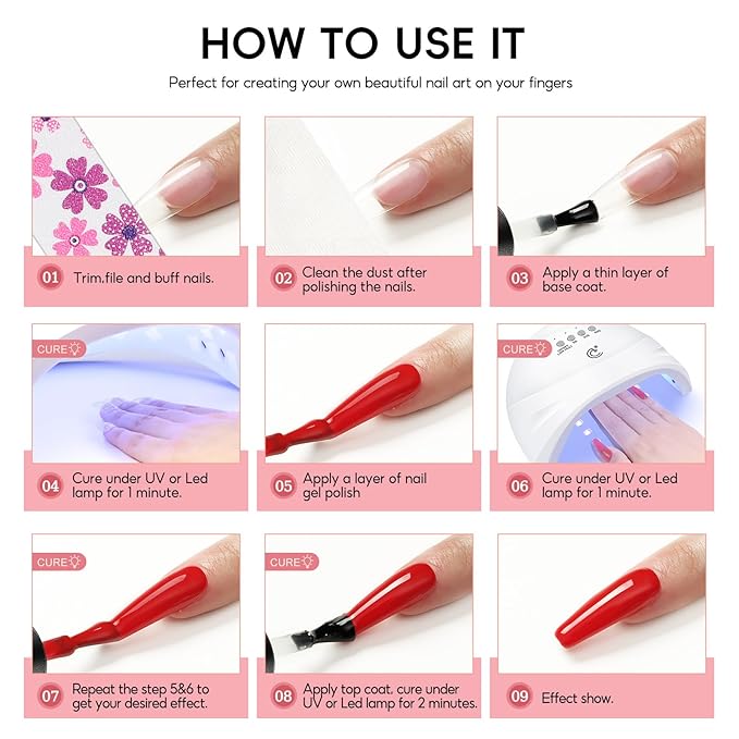 52pcs Gel Nail Polish Kit with U V light 35 Summer Colors Gel Nail Polish Set Cream Color Collection 5PC Top Base Coat Nail Art Manicure Kit for Beginners with Everything Gifts for Women