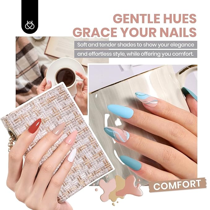 Beetles Fall Gel Nail Polish Set - 69PCS 60 Colors Gel Polish Kit Base Coat Glossy & Matte Top Coat Soak off Emotional Spectrum Collection Brown Red Black Nude White All Seasons Gifts for Women