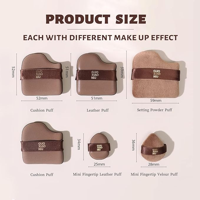 24Pcs Makeup Powder Puffs Set with 4 Cases, Velour/Leather/Air Cushion Makeup Puff, Reusable & Washable, Ideal For Foundation, powder cream, Setting, concealer, Wet Dry Makeup tools (4Box)