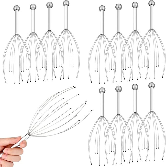 48 Pack Head Massager Scalp Massager 20 Prongs Head Scratcher Handheld Massage Tingler for Deep Relaxation, Stress Relief and Hair Stimulation, Stocking Stuffers