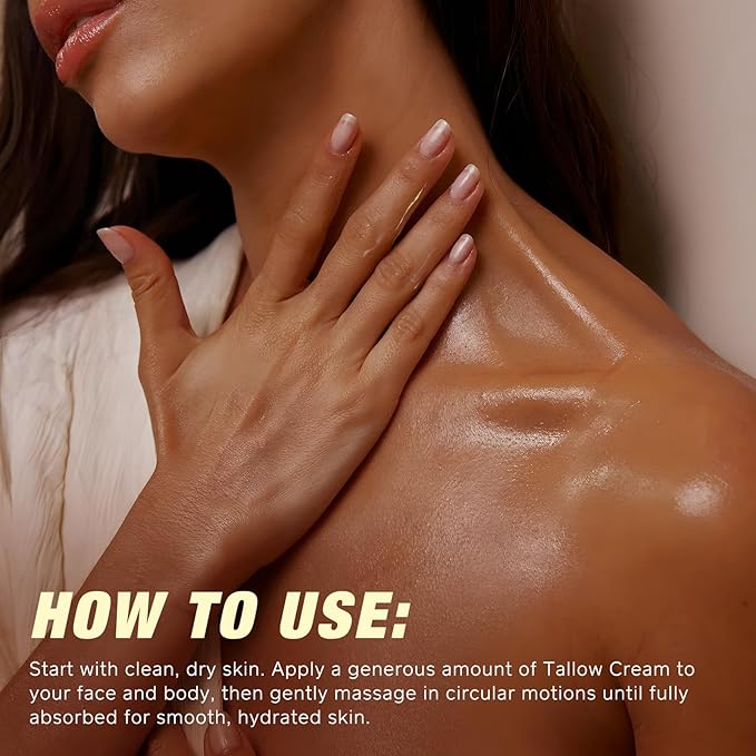 Beef Tallow for Skin & Face Cream with Castor Oil and Frankincense,120g,Organic Natural 100% Grass Fed,Whipped Beef Tallow Balm Deeply Moisturizing for Face & Body Care,4.2 oz