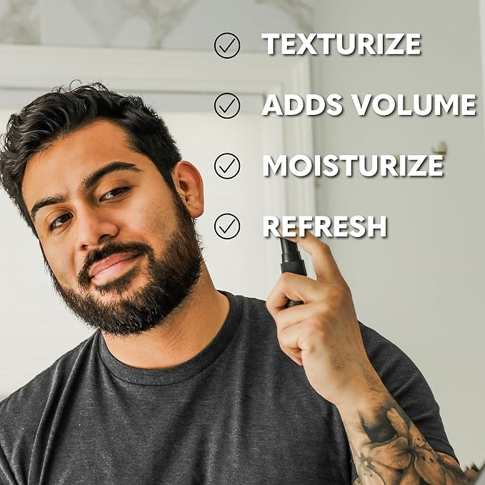 Beard Club Sea Salt Texture Spray for Men & Women - Thickening, Volumizing, Curl-Defining for All Hair Types - Paraben, Sulfate, Alcohol-Free