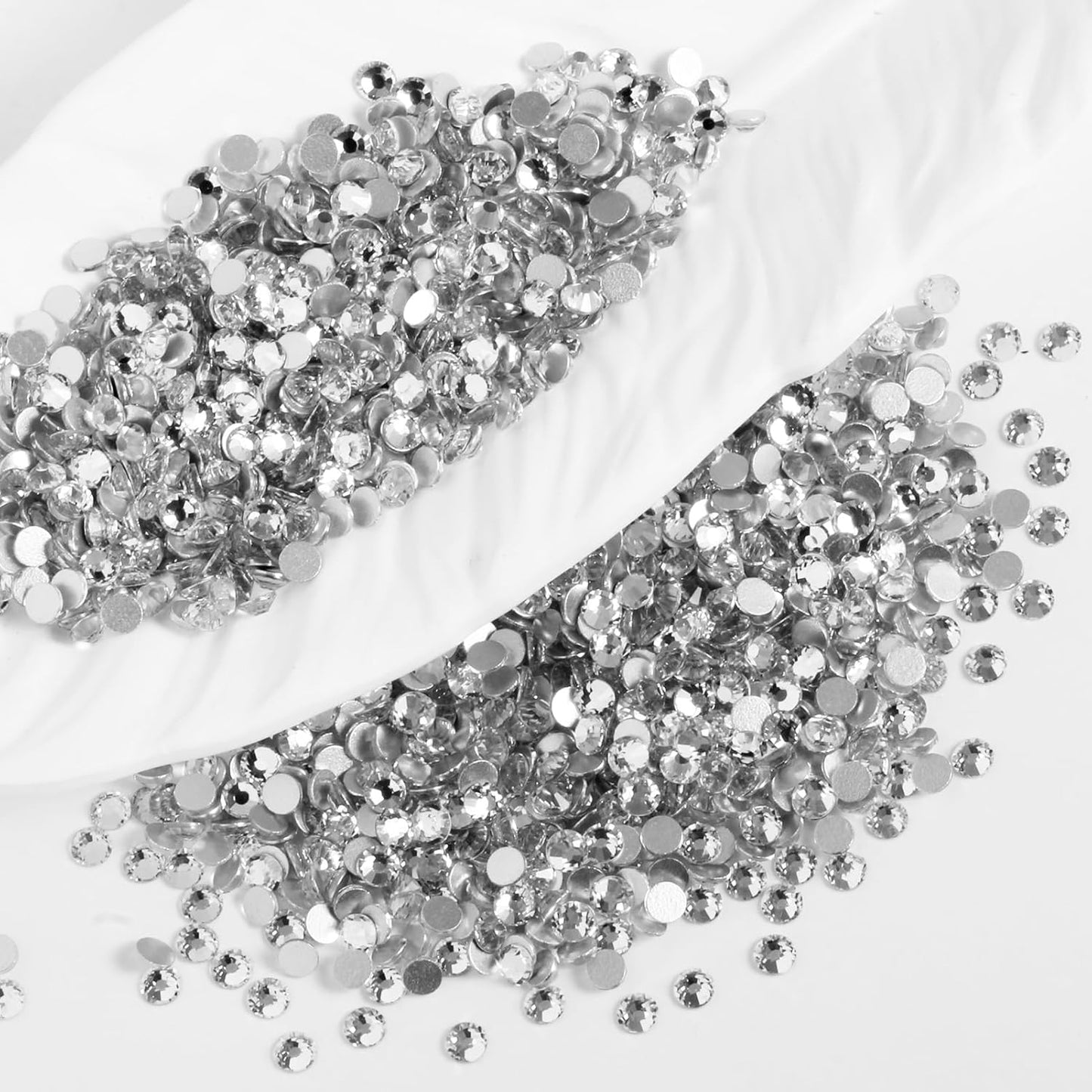 2000PCS SS20 Flatback Rhinestones | 12-Facet Diamond-Cut Glass Gems for Nail Art, Clothing, DIY Crafts |Glue-On Decoration Stones with Silver Backing(Crystal)