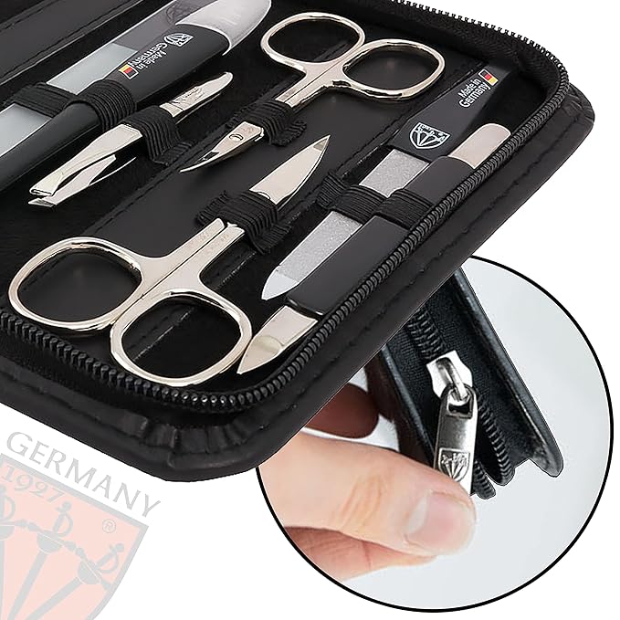 3 Swords Germany – Manicure Pedicure kit Set with Genuine Leather case - Made in Solingen/Germany