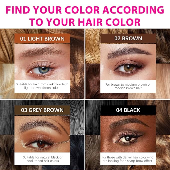 2-in-1 Eye Brow Pencils for Women,Waterproof Eyebrow Pen with 4 Tip Microblading Eyebrow Pencil and 0.01mm Ultra-Precise Eyeliner,Create Natural Hair-Like Brows,Lasting (03 Grey Brown)