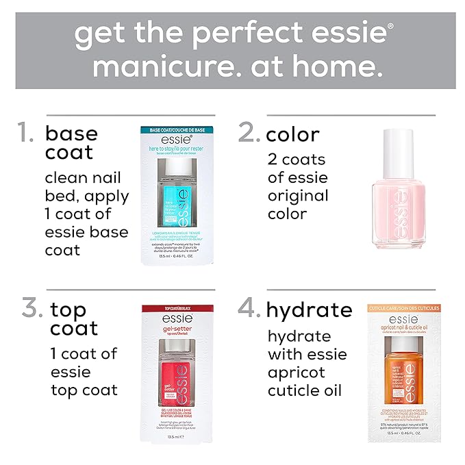 essie Nail Care, 8-Free Vegan, No Chips Ahead Top Coat, chip-resistant nail polish, 0.46 fl oz