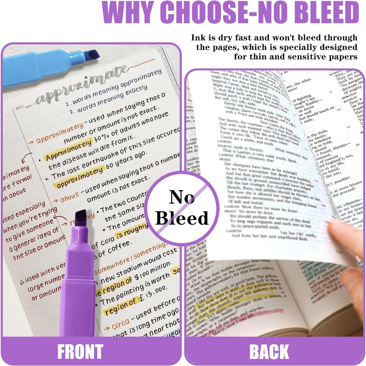 Aesthetic Highlighters,8pcs Bible Highlighters,Vibrant Colors, Cute Highlighter Assorted Colors, Cute Markers Back to School Supplies