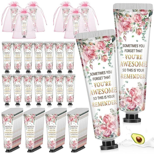48 Sets Inspirational Encouragement Gifts Hand Cream Gifts Bulk Baby Shower Hand Cream Travel Size Lotion Bulk Fall Thanksgiving Party Supplies Favors Birthday Wedding for Guest