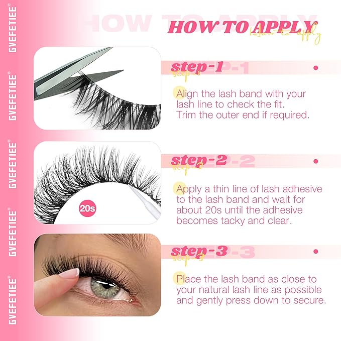 Cat Eye Lashes 8 Pairs Mink False Eyelashes Natural Look Soft Faux Mink Lashes Fluffy Wispy Lashes Handmade Lightweight Fox Eye D Curl Comfortable Clear Band Eyealshes