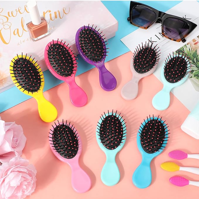 120 Pcs Mini Travel Detangling Brush with Soft Bristles for Wet and Dry Hair - Smoothing Knots with Ease for Most Hair Types