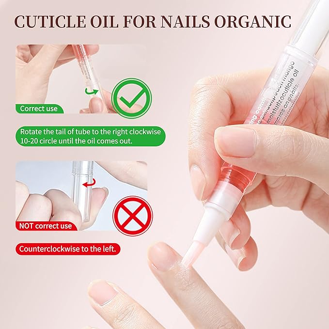 6Pcs Nail Cuticle Oils Nutrition Oil Pen and Nail Glitter Powder Set 12 Colors Glitter Powder for Nails