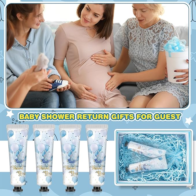 48 Sets Blue Elephant Hand Cream Gifts Bulk Baby Shower Hand Cream Travel Size Lotion Bulk Fall Thanksgiving Party Supplies Favors Birthday Wedding for Guest