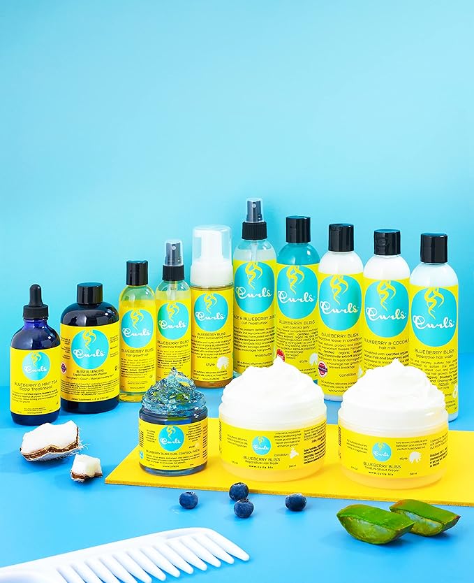 Curls Blueberry Bliss Reparative Hair Mask - 8 fl oz, Deep Conditioning, Repair, Protect, Restore, Detangle and Moisturize, For All Types