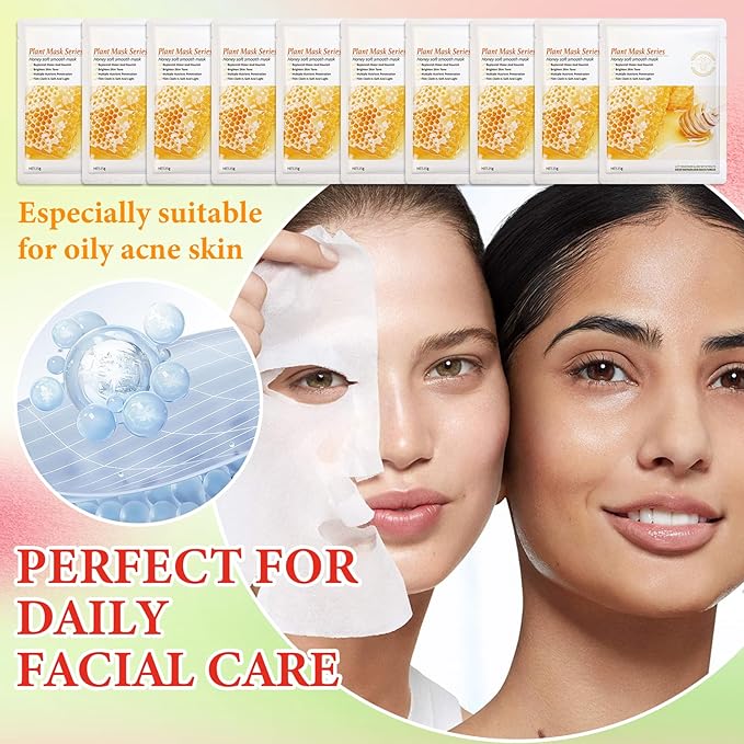 10 Pack Variety Facial Sheet Masks Skin Care Set, Hydrating Bulk Sheet Face Masks Skincare Gifts Set for Women Men, Long Lasting Moisturizing Face Mask Skincare for All Skin Type（B7)