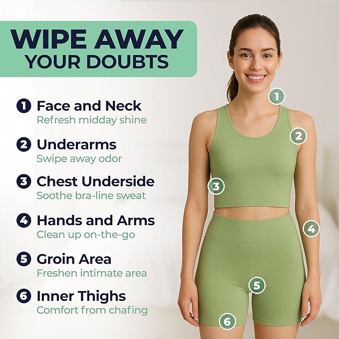 Body Wipes for Women, Extra Moist No Rinse Bathing Wipes - 50 XL Shower Cloths + 4 Travel Size Bath Sheets - 9"x12" After Gym & Post Workout Deodorant, Disposable Washcloths, Womens Hygiene Essentials