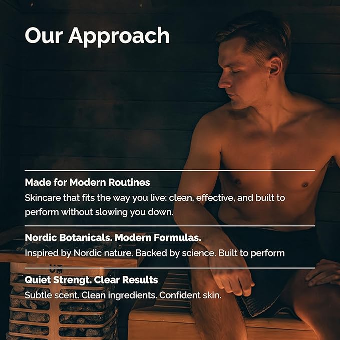 Nordisk Element Clarifying Gel Cleanser for Men with Plum Extract, Gentle Daily Face Wash for All Skin Types, Non-Stripping and pH Balanced, 100% Natural, Vegan, Sulfate-Free, 6.76 Fl Oz