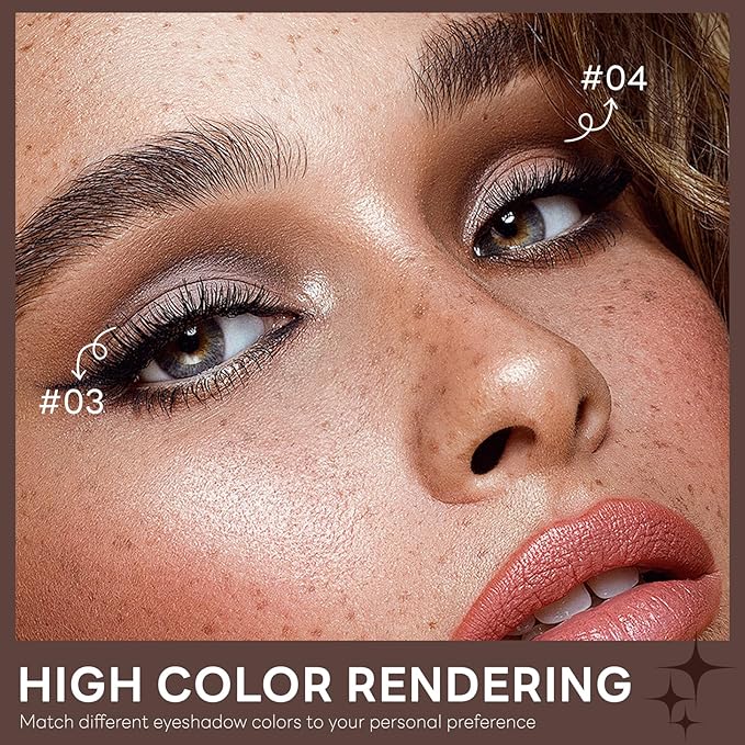 Dark Brown Single Matte Nude Eyeshadow, Velvet Neutral Eye Shadow for Older Women Pressed Powder Primer Base Makeup, High Pigmented LongLasting Eye Shadow Palette Makeup, sombras para ojos 04