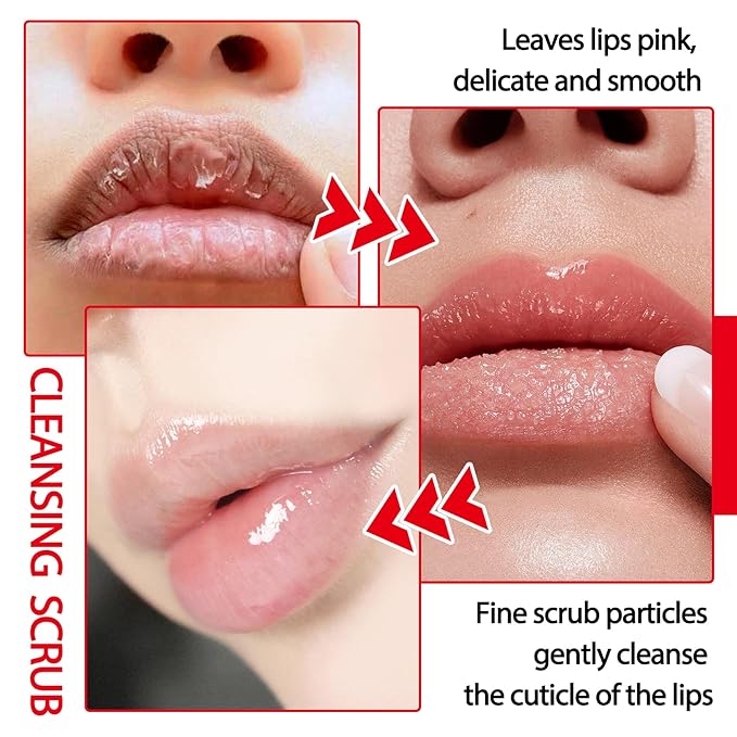 2PCS Orange Conditioning Lip Scrub Kit,Moisturizing Lip Sleeping Mask Long Lasting Hydrating Lip Scrubber Exfoliator Lip Care Products for Men & Women