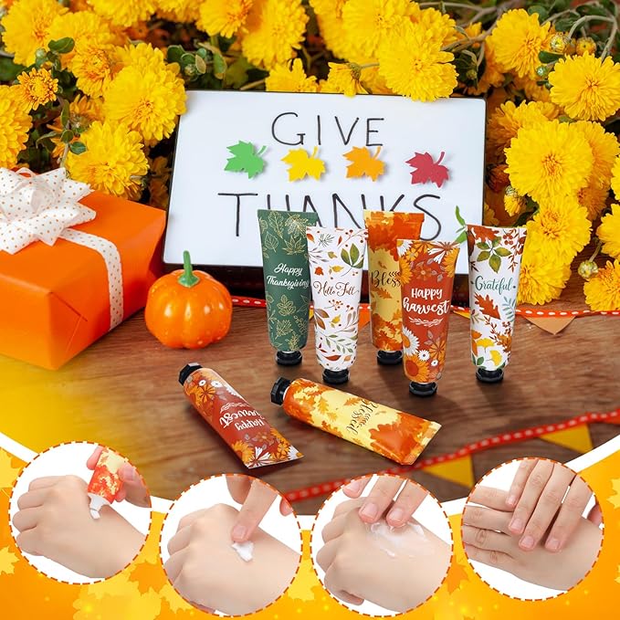 40 Pcs Fall Hand Lotion Bulk Gifts for Women Maple Leaves Hand Cream Gift Natural Botanical Fragrance Lotion for Chapped Hands 30ml Mini Travel Working Autumn Thanksgiving Party Supplies